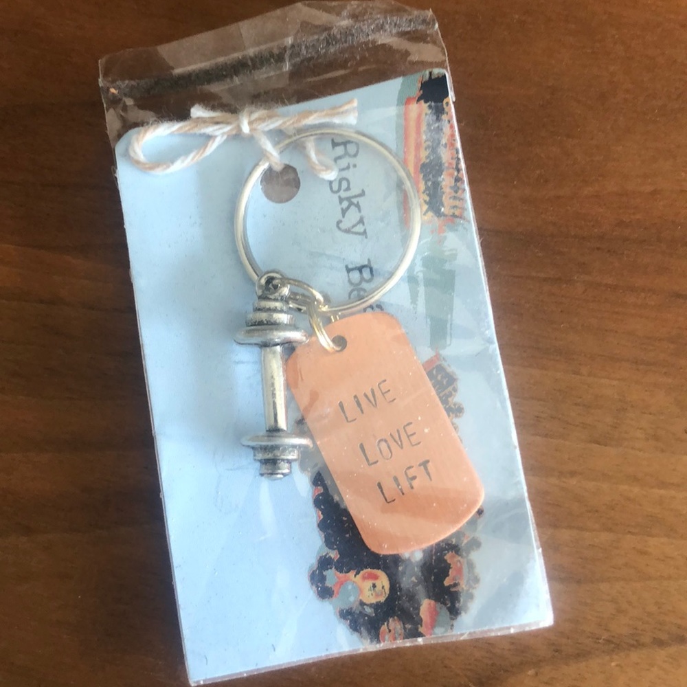 Live Love Lift hand-stamped keychain